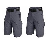 AUTIWITUA Short cargo imperméable pour homme - Séchage rapide - Léger - Respirant - Randonnée - Pêche - gris - XX-Large