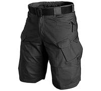 AUTIWITUA Short cargo imperméable pour homme - Séchage rapide - Léger - Respirant - Randonnée - Pêche - noir - Taille 4XL