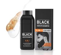 Autmor Shampooing 5-En-1 Hommes Barbe Colorant Des Cheveux Noir Naturel- Coloration Barbe Et Cheveux Noir Naturel | Couvre Cheveux Blancs Et Barbe Blanche Avec Revitalisant - 250 Ml