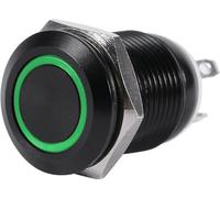 Auto 12mm LED Light Momentiner Bouton-poussoir Commutation Housse noire 2a