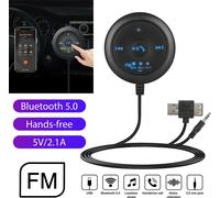 Auto 5.0 Bluetooth-Compatible Receiver Transmitter Mp3 Music Player Handsfree Calling Navigation Adapter Black