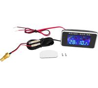Auto -Accessary 10 -mm -Thermomètre à eau -Sensor LCD -Voltmètre pour 12 V 24 V courant