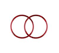 Auto Accessoires Autocollant Garniture D'anneau Audio Porte Arrière Fiber Carbone Véritable Pour Tesla Pour Modèle 3 Highland 2024 2025 Protection Intérieur(Red)