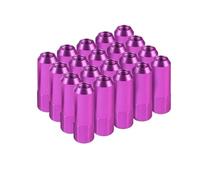 Auto Accessoires roues Lot de 20 écrous de roue de course 60 mm M14 x 1,5 mm, boulons de roue anodisés(Purple,M12x1.5)