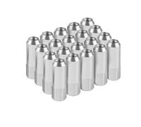 Auto Accessoires roues Lot de 20 écrous de roue de course 60 mm M14 x 1,5 mm, boulons de roue anodisés(Silver,M12x1.5)