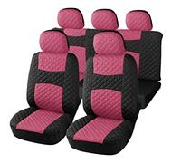 Auto Accessori Lupex - A20 Housses de siège Auto universelles, Couleur Rose Noir, Ensemble de Housses de Protection Avant et arrière, Dossier arrière avec 2 Fermetures éclair, Pas de SUV