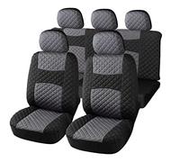 Auto Accessori Lupex - A20 Housses de siège Auto universelles Gris Noir, Ensemble de Housses de Protection Avant et arrière, Dossier arrière avec 2 Fermetures éclair, Pas de SUV