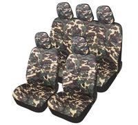 Auto Accessori Lupex A21 Housses de siège Auto universelles Avant et arrière (Ensemble Complet, Camouflage Vert)