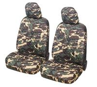 Auto Accessori Lupex A22 Housses de siège Auto universelles Avant et arrière (Paire Avant, Camouflage Vert)