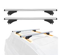 Auto Accessori Lupex - Barres de toit universelles en croix, adaptées aux rails latéraux surélevés - réglable et avec serrure anti-vol, Lot de 2 pièces (Railing Fermé - 125 cm)