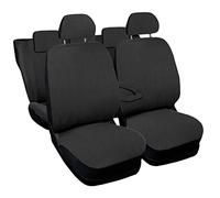 Auto Accessori Lupex Housse de siège auto compatible C3 | Fabriqué en Italie | Set de housses de siège avant arrière et accoudoir | Logo brodé | Airbag compatible | Intérieurs (gris foncé)