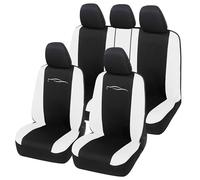 Auto Accessori Lupex Housse de siège Auto Universelle modèle Racing, Housse de Protection pour sièges Avant et arrière, en Polycoton (Noir - Blanc)