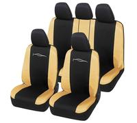 Auto Accessori Lupex Housse de siège Auto Universelle modèle Racing, Housse de Protection pour sièges Avant et arrière, en Polycoton (Noir - Beige)