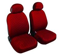 Auto Accessori Lupex - Housses de siège auto avant universelles, couleur rouge, paire de housses de voiture ou fourgonnette 2 places, tissu coton matelassé, ensemble de protection de siège avant