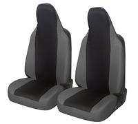 Auto Accessori Lupex Housses de siège auto compatibles avec 107, sièges avec appui-tête intégré, paire avant, housses de protection siège, modèle universel (noir - gris foncé)