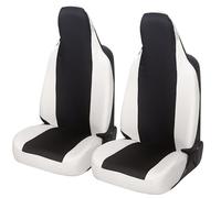 Auto Accessori Lupex Housses de siège auto compatibles avec appui-tête intégré, paire avant, housses de protection de siège, modèle universel (noir - blanc)