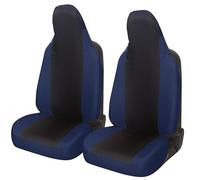 Auto Accessori Lupex Housses de siège auto compatibles avec C1, sièges avec appui-tête intégré, paire avant, housses de protection siège, modèle universel (noir - bleu foncé)