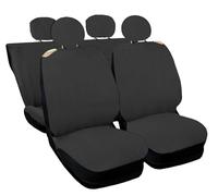 Auto Accessori Lupex Housses de siège Auto compatibles avec Cinquecento 500, fabriqué en Italie, Tissu Polycoton, Ensemble Avant et arrière (Gris avec Dossier arrière 50e50)