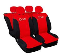 Auto Accessori Lupex Housses de siège Auto compatibles avec Cinquecento 500, Made in Italy, Tissu Polyester (Rouge - Noir modèle 3)