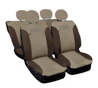 Auto Accessori Lupex Housses de siège Auto compatibles avec Cinquecento 500, Made in Italy, Tissu Polyester (Beige - Marron modèle 3)
