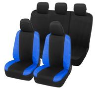 Auto Accessori Lupex Housses de siège Auto compatibles avec Duster, Tissu Polycoton, Avant et arrière (Noir - Bleu Royal)