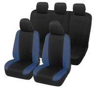 Auto Accessori Lupex Housses de siège Auto compatibles avec Duster, Tissu Polycoton, Avant et arrière (Noir - Bleu foncé)