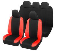 Auto Accessori Lupex Housses de siège Auto compatibles avec Panda Seconda 169 et Troisième 319 séries, Tissu Polycoton, Ensemble Complet (Noir - Rouge avec Dossier arrière Entier)