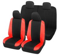 Auto Accessori Lupex Housses de siège Auto compatibles avec Panda Seconda 169 et Troisième 319 séries, Tissu Polycoton, Ensemble Complet (Noir - Rouge avec Dossier arrière 50e50)