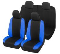 Auto Accessori Lupex Housses de siège Auto compatibles avec Panda Seconda 169 et Troisième 319 séries, fabriquées en Italie, Tissu Polycoton, Ensemble Complet (Noir, Bleu Royal avec Dossier arrière