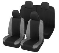 Auto Accessori Lupex Housses de siège Auto compatibles avec Panda Seconda 169 et Troisième 319 séries, fabriquées en Italie, Tissu Polycoton, Ensemble Complet (Noir, Gris foncé avec Dossier arrière