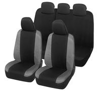 Auto Accessori Lupex Housses de siège Auto compatibles avec Panda Seconda 169 et Troisième 319 séries, fabriquées en Italie, Tissu Polycoton, Ensemble Complet (Noir, Gris foncé avec Dossier arrière