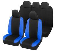 Auto Accessori Lupex Housses de siège Auto compatibles avec Panda Seconda 169 et Troisième 319 séries, Tissu Polycoton, Ensemble Complet (Noir - Bleu Royal avec Dossier arrière 60e40)
