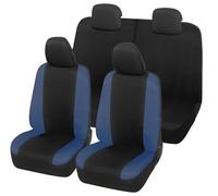 Auto Accessori Lupex Housses de siège Auto compatibles avec Panda Seconda 169 et Troisième 319 séries, Tissu Polycoton, Ensemble Complet (Noir - Bleu foncé avec Dossier arrière 50e50)