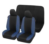 Auto Accessori Lupex Housses de siège Auto compatibles avec Seicento 600, fabriqué en Italie, Tissu Polycoton, Avant et arrière (Noir - Bleu foncé)