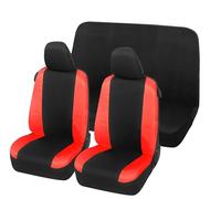 Auto Accessori Lupex Housses de siège Auto compatibles avec Seicento 600, fabriqué en Italie, Tissu Polycoton, Avant et arrière (Noir - Rouge)