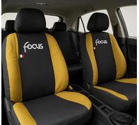 Auto Accessori Lupex - Housses de siège Auto. Housses de siège Auto compatibles avec Focus, Noir Jaune, Fabriquées en Italie, Housses pour sièges Avant et arrière, Intérieur de la Voiture