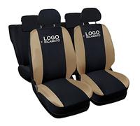 Auto Accessori Lupex - Housses de siège Auto. Housses de siège Auto compatibles avec Micra, Noir Beige, Fabriquées en Italie, Housses pour sièges Avant et arrière, Intérieur de la Voiture