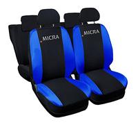 Auto Accessori Lupex - Housses de siège Auto. Housses de siège Auto compatibles avec Micra, Noir Bleu Royal, Fabriquées en Italie, Housses pour sièges Avant et arrière, Intérieur de la Voiture