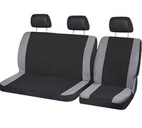 Auto Accessori Lupex - Housses de siège avant spécifiques pour camionnettes 3 places universelles, housse de siège avant 2+1 double et simple, fabriquée en Italie (noir - gris clair, ceinture basse)