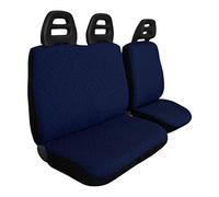 Auto Accessori Lupex - Housses de siège avant spécifiques pour fourgonnettes 3 places universelles, ensemble de housses de siège avant 2+1 double et simple, Fabriqué en Italie (Bleu Foncé, Ceinture