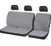 Auto Accessori Lupex - Housses de siège avant spécifiques pour fourgonnettes 3 places universelles, set de housses de siège avant 2+1 double et simple, Fabriqué en Italie (Gris Clair, Ceinture Basse)