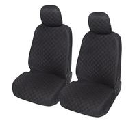 Auto Accessori Lupex - Housses de siège de Voiture universelles, en Tissu Polyester matelassé (Paire Avant, Noir)