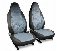 Auto Accessori Lupex Housses de siège de Voiture universelles, Paire Avant, Tissu Deluxe Gabardine, Convient à Tous Les Types de sièges (Gris avec Rayures Gris, Appuie-tête intégré)