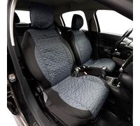 Auto Accessori Lupex Housses de siège de Voiture universelles, Paire Avant, Tissu Deluxe Gabardine, Convient à Tous Les Types de sièges (Gris avec Rayures Gris, Appuie-tête Fixe ou Amovible)