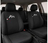 Auto Accessori Lupex - Housses de Siège pour KA, Noir, Made in Italy, Set pour Sièges Avant et Arrière, Tissu Polyester, Intérieur Auto