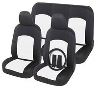 Auto Accessori Lupex Housses de siège universelles pour voiture, ensemble complet avant et arrière, modèle Soft en polycoton, housses de siège standard moyennes petites, No Suv (noir - blanc)