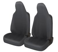 Auto Accessori Lupex Housses de sièges de voiture compatibles avec Twingo, sièges avec appuie-tête intégré, paire avant, housses de protection de siège, modèle universel (Gris)