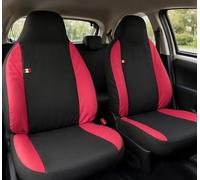 Auto Accessori Lupex - Housses pour siège Auto, compatibles Housses de siège Auto pour Aygo, Noir Fuchsia, Made in Italy, Set pour sièges Avant et arrière, Tissu Polyester, Housses intérieures Auto
