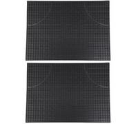 Auto Accessori Lupex Lot de 2 tapis universels en PVC noir | Dimensions : 53 x 38 cm, texture rectangulaire antidérapante, lignes de guidage pour découpe dans les coins