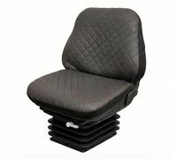 Auto Accessori Lupex - LS32 Housse de siège tracteur universelle - Assise et dossier en PU matelassée, coutures renforcées, protection et confort pour sièges agricoles (gris foncé avec coutures rouges